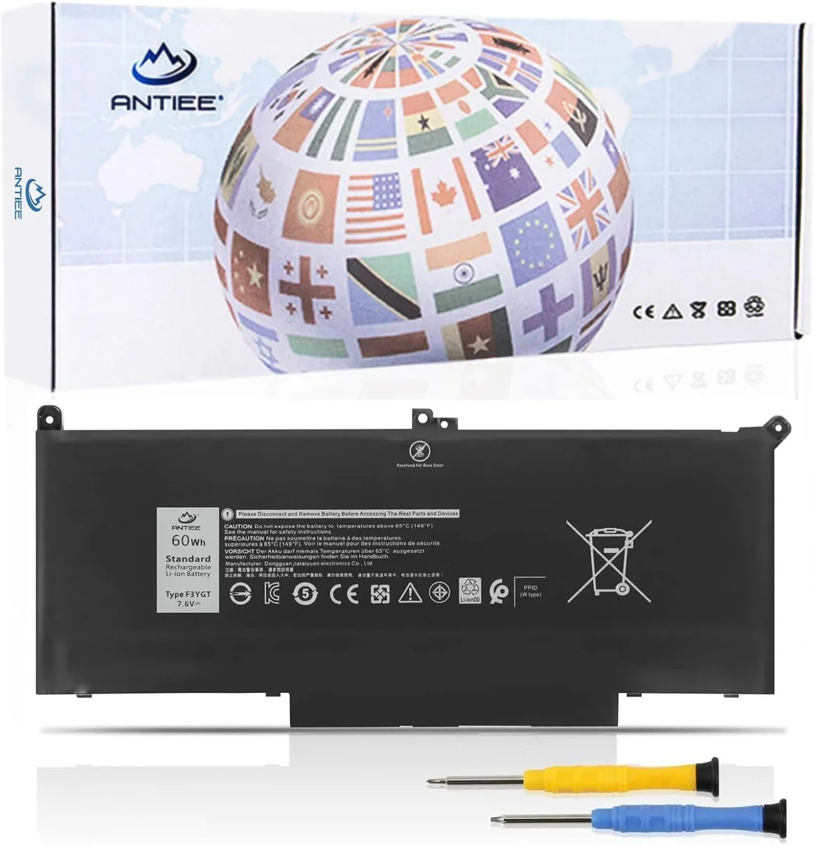 TAURKENAM TAURKENAM 60Wh 7.6V 4-cell laptop battery for Dell Latitude 7280 7290 7380 7390 7480 7490 — product photo