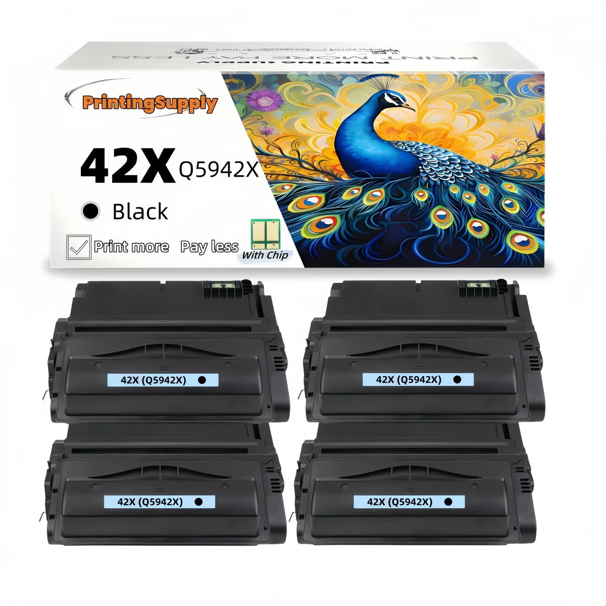 Aster Graphics Inc Aster Graphics Inc 42X Q5942X Black Toner Cartridge 4 Pack 20000 Pages — product photo