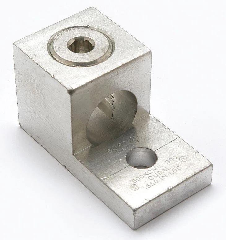 Aluminium lug, hex socket head, single hole, 300 kcmil rating