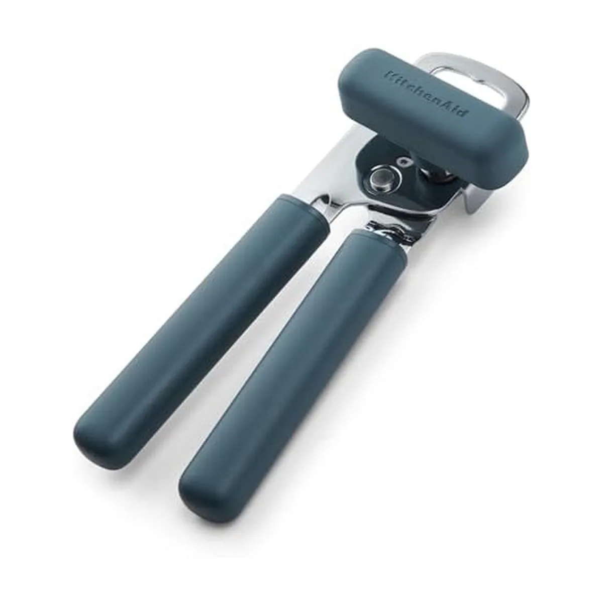 KitchenAid manual can opener in Agave with stainless steel wheel and integrated bottle opener