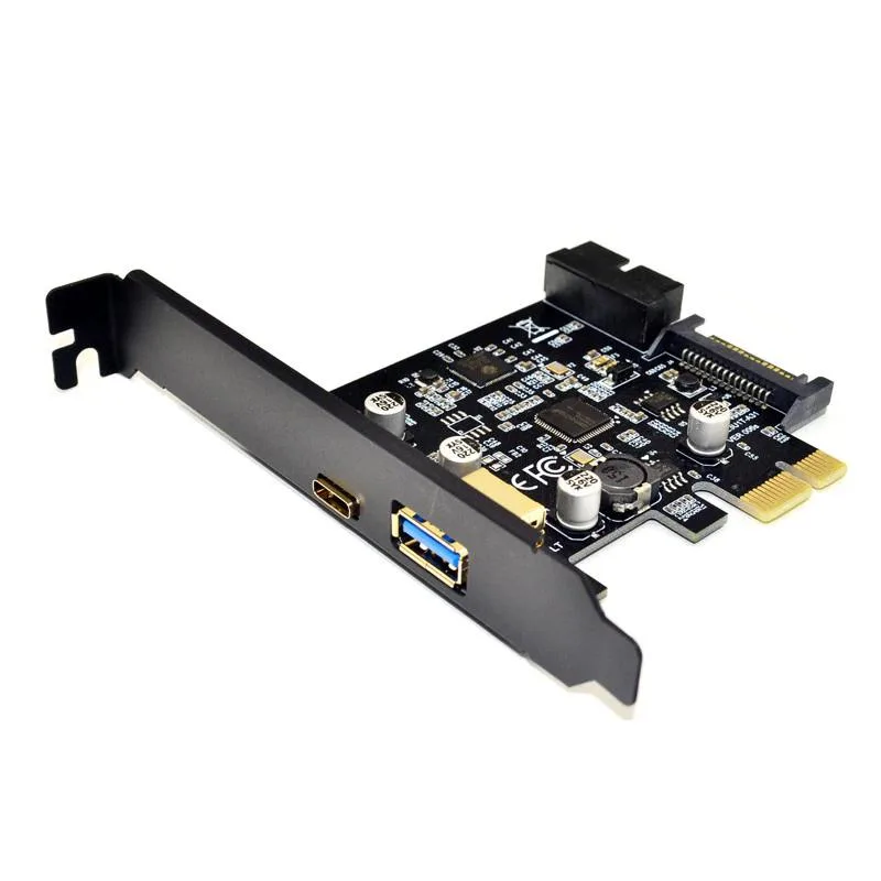 YINGHUA YINGHUA USB 3.1 Gen 1 4-Port PCIe Card (USB-C + USB-A, Internal 19-Pin 3.0) — product photo