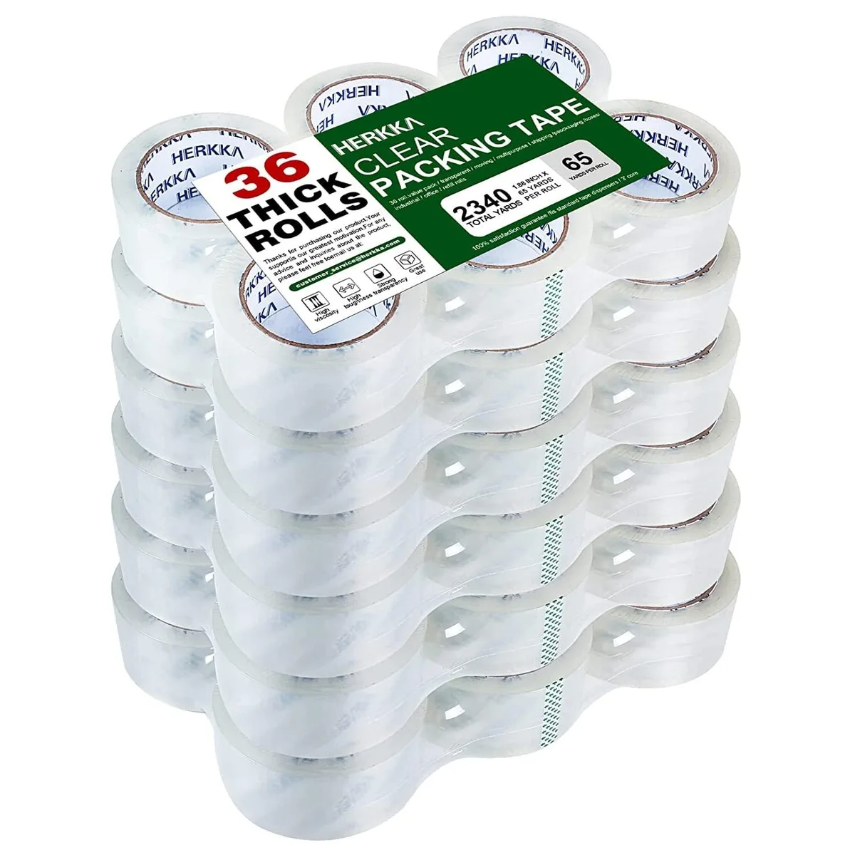  HERKKA PackingTape-36 tape 36 rolls 1.88 in 65 yd — product photo