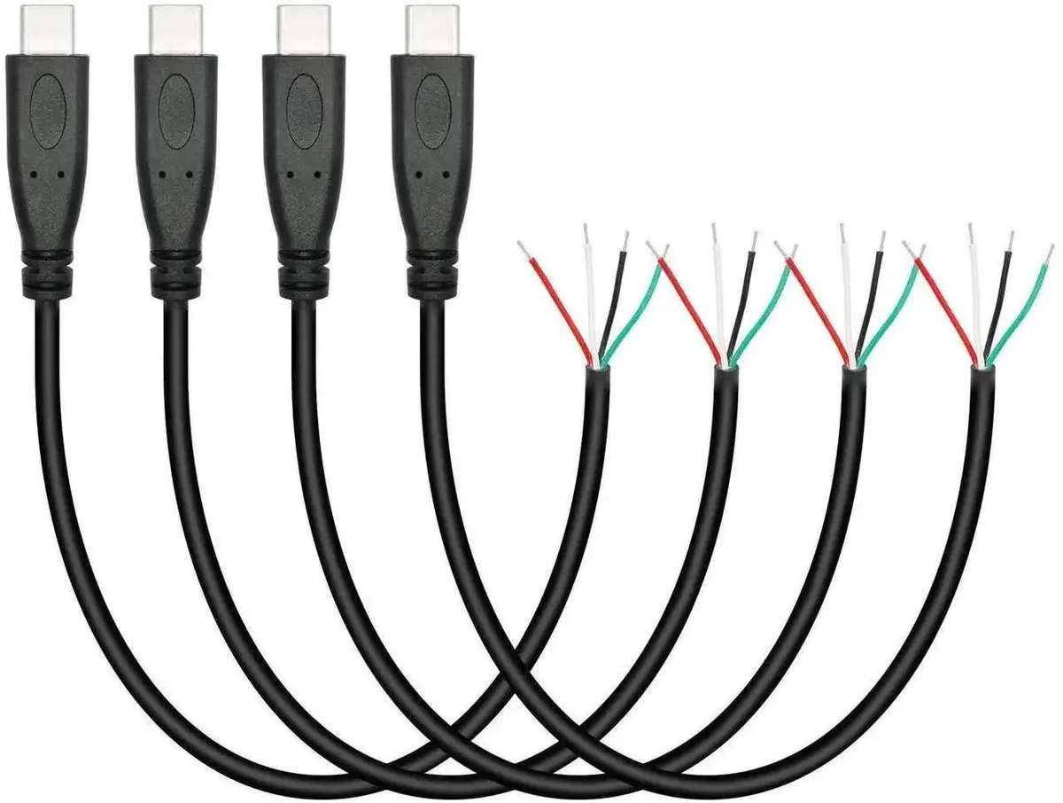 SMUGDESK SMUGDESK 4 Pack 11 Inch USB C Male to 4 Pin Bare Open End Pigtail Cables — product photo