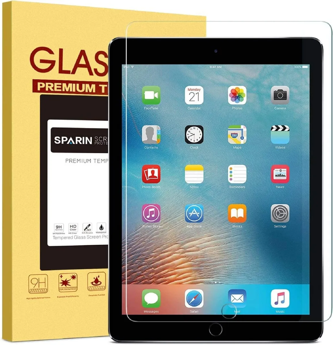  SPARIN Tempered Glass Screen Protector for iPad 9.7 inch 5th 6th Gen Air 2 — product photo