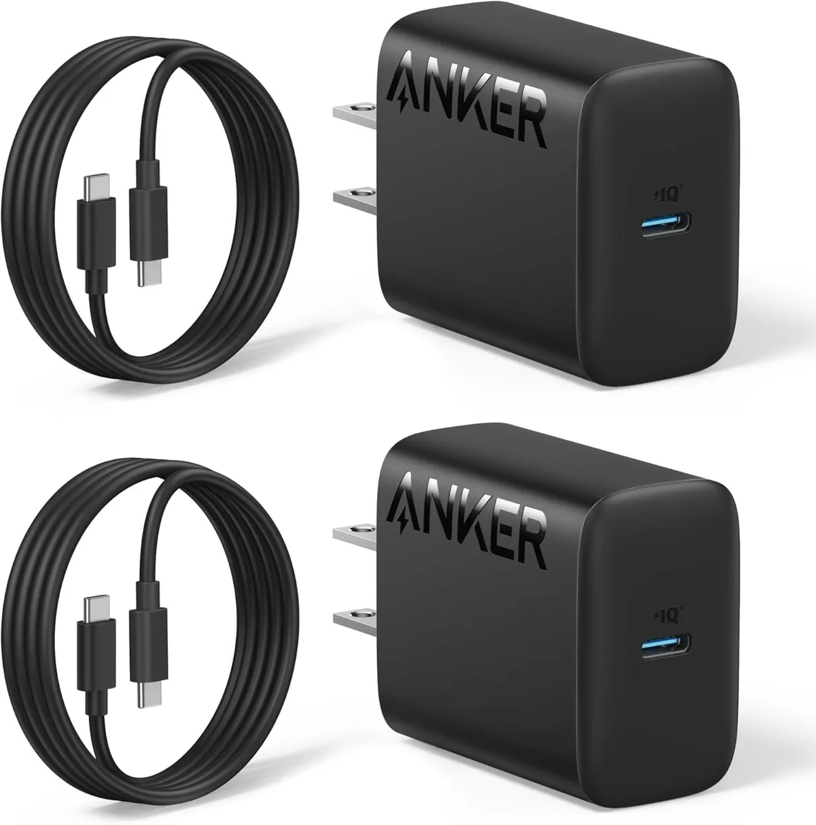 ONITOON ONITOON 25W USB-C Super Fast Charger Non-Foldable 2-Pack with 5ft Cables — product photo