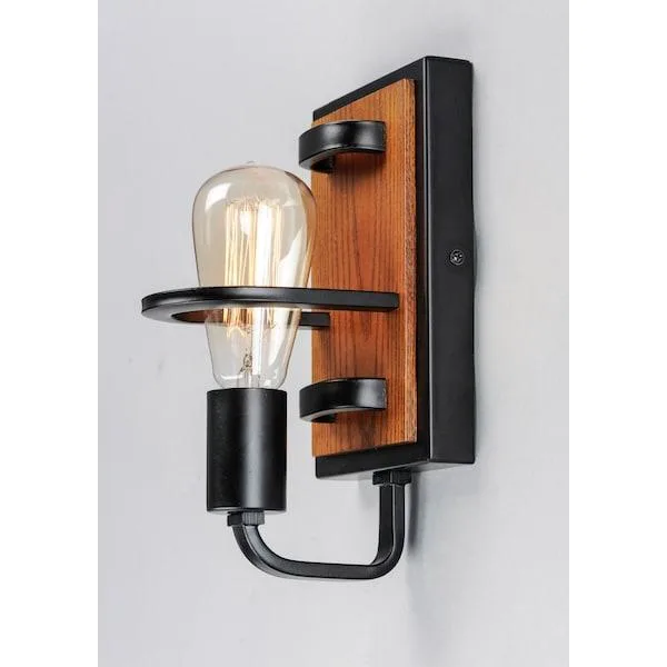 Black Forest pendant with black frame and Ashbury wood accents