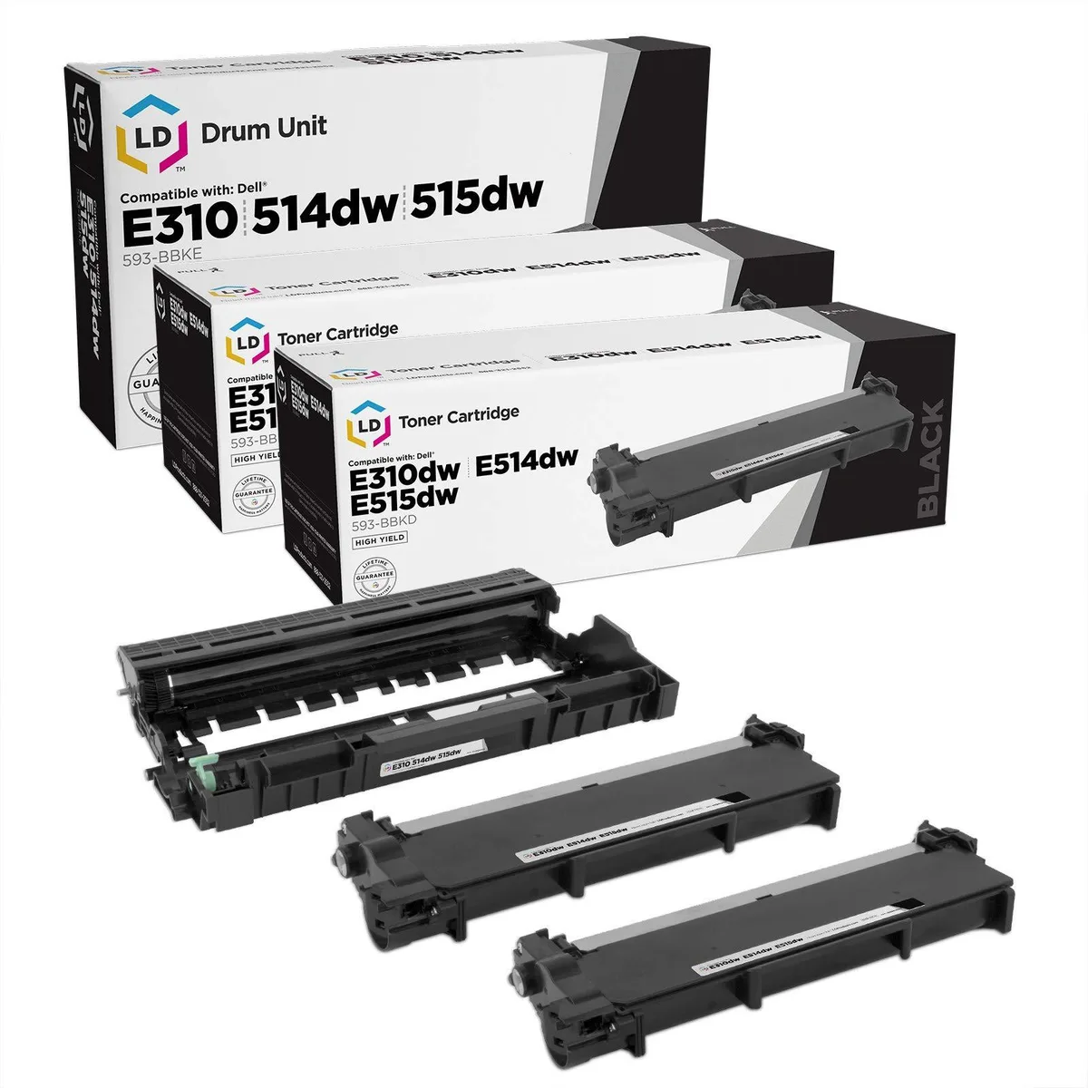 LD Products LD Products Toner &amp; Drum Pack for Dell E310dw E514dw E515dn E515dw (2+1) — product photo