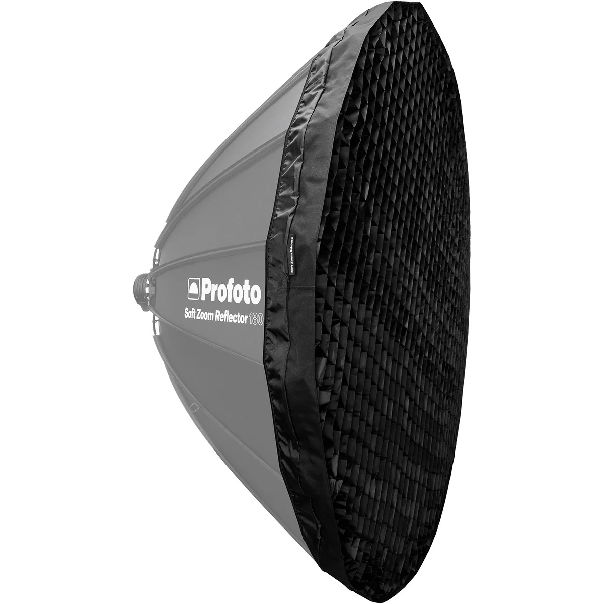 White fabric grid for large round reflector, lightweight with pouch