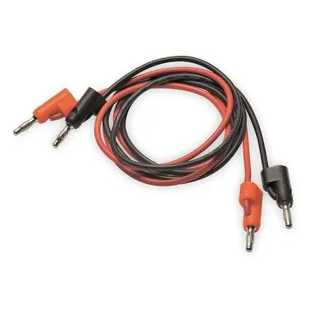 Red and black stacking banana plug patch cords 40 inches long with PVC insulation