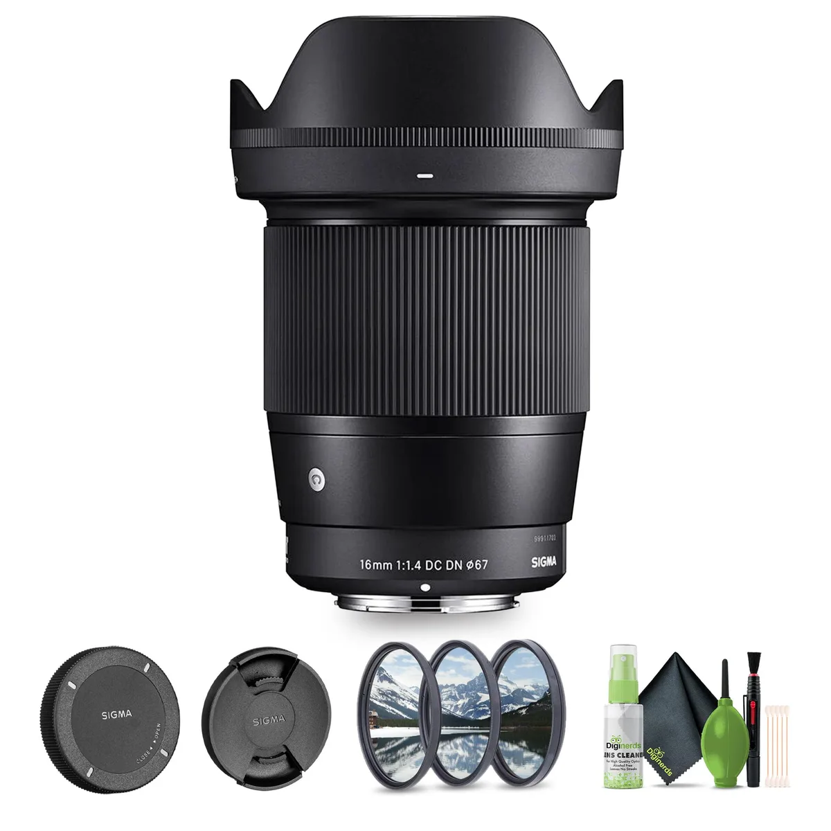 SIGMA SIGMA 16mm f/1.4 DC DN Contemporary Canon RF Bundle 3 camera lens — product photo