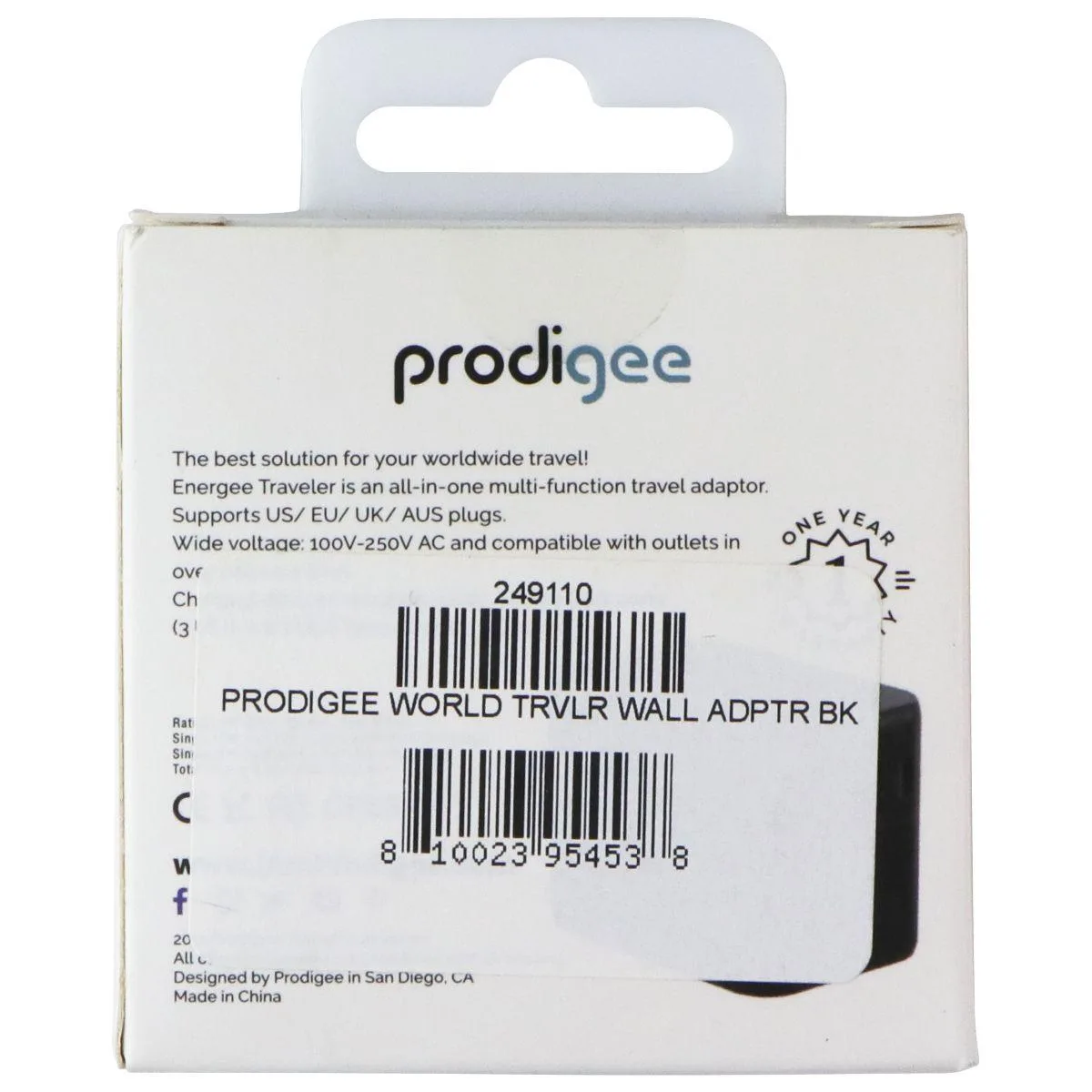 Prodigee Prodigee Energee World Traveler 4-port USB-C/A travel adapter black — product photo
