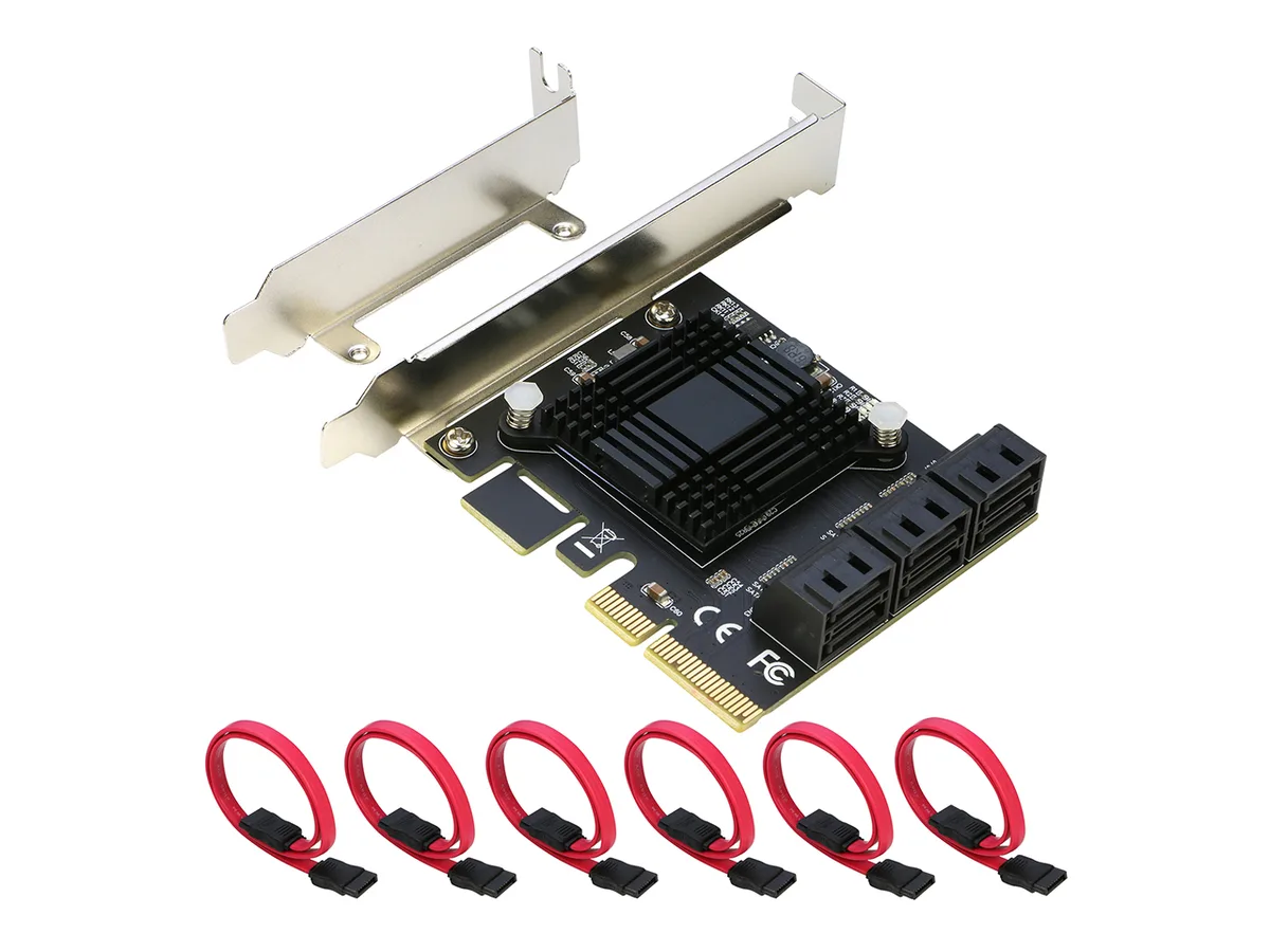 RIITOP RIITOP PCETS6G-6PBK 6-port SATA expansion card — product photo
