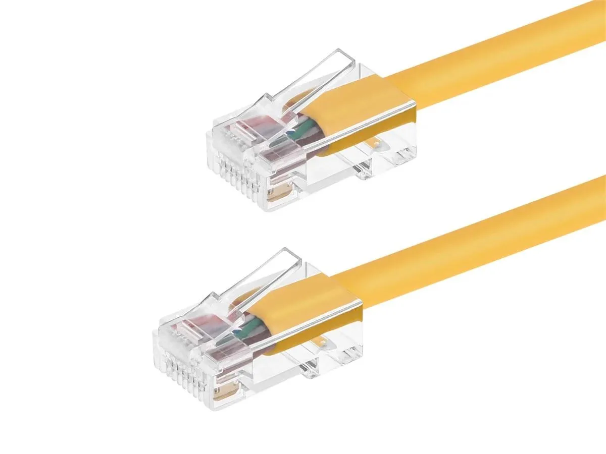 Monoprice Inc. Monoprice 113266 Cat6 network ethernet cable 7 ft yellow 24AWG 550MHz UTP pure bare copper stranded Zeroboot — product photo