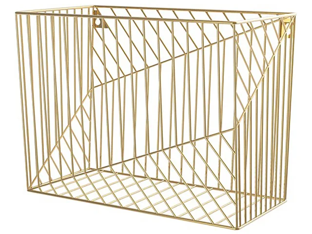 U Brands U Brands 3231U0206 Gold Hanging File Basket 6.8 x 9.5 x 12.4 office furniture — product photo