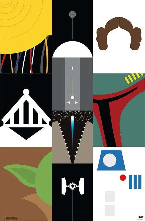 Star Wars grid poster print 22 by 34 inches