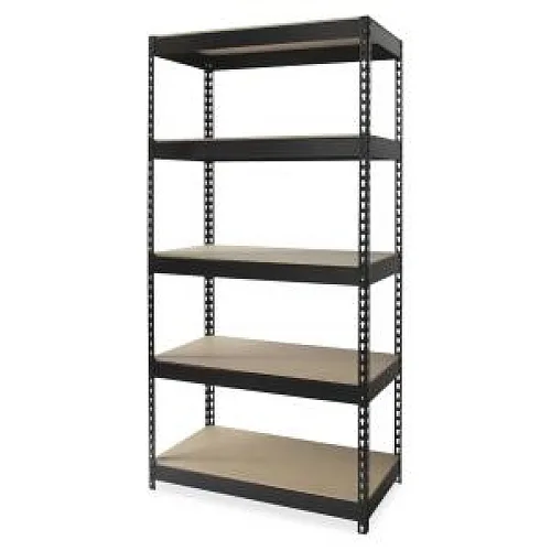 Lorell Lorell 60648 Riveted Steel Shelving 48x24x84 Black office furniture — product photo