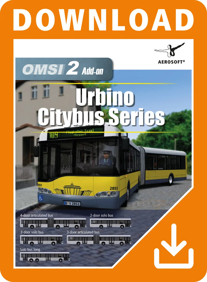 Aerosoft GmbH Aerosoft GmbH 62562 OMSI 2 Add-On Urbino Stadtbusfamilie downloadable game — product photo