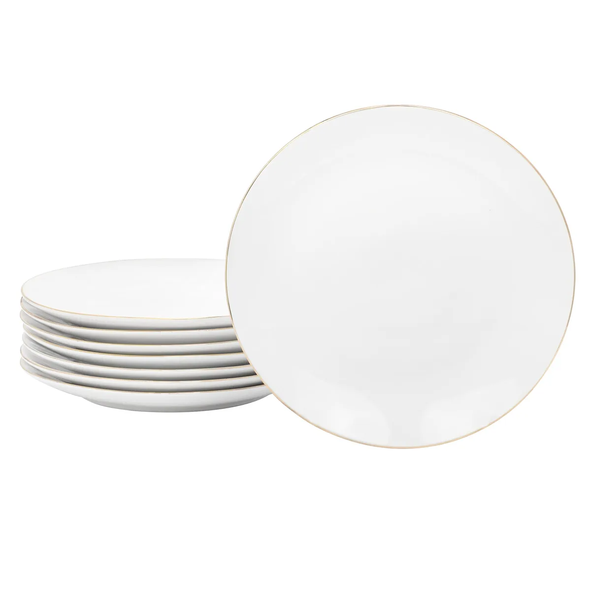 Gibson Home Gibson Home Ogalla 8-Piece 7.5 Inch Gold Banded Ceramic Dessert Plate Set — product photo