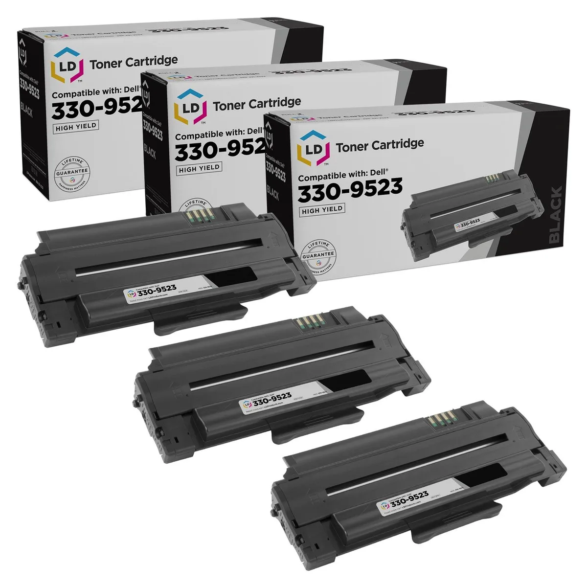 LD Products LD Products Compatible Toner Cartridge for Dell 330-9523 7H53W High Yield Black 3-Pack — product photo