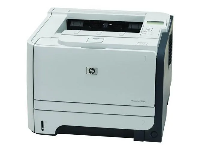 White HP LaserJet P2055 mono laser printer box with toner cartridge