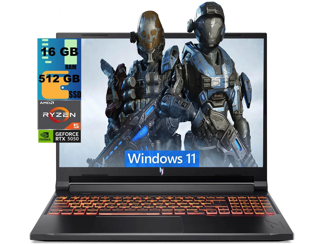 Acer America Acer America Nitro V 16 Ryzen 5 240 RTX 5050 16GB 512GB gaming laptop — product photo