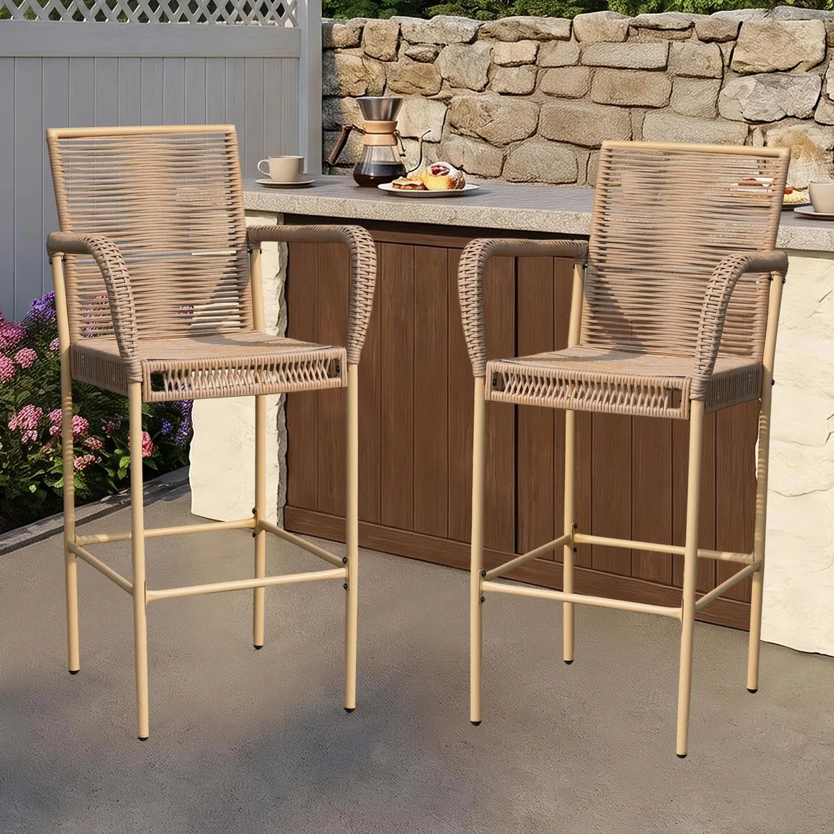 VANBOW VANBOW 30" Counter Height Barstool Set of 2 Yellow — product photo