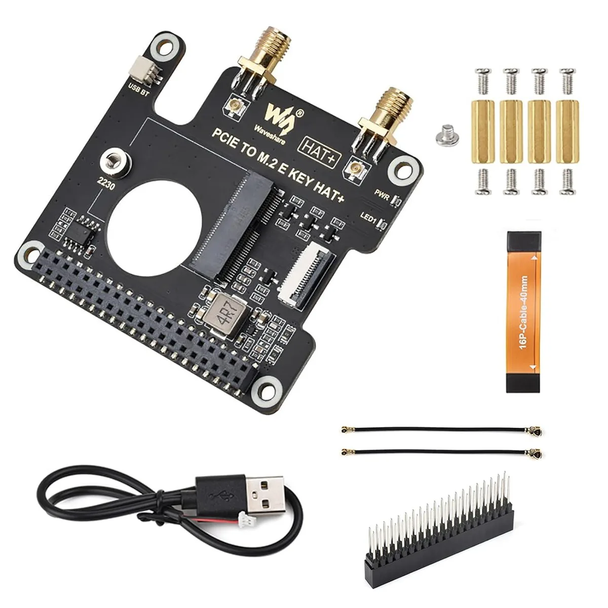 LORDWORLD LORDWORLD PCIE to M.2 E Key Adapter HAT+ Board — product photo