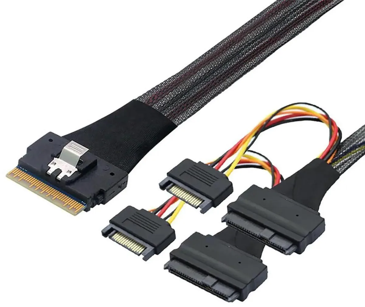 SMUGDESK SMUGDESK SFF8654 8i to Dual SFF8639 NVMe (U.2) Cable, 80cm — product photo