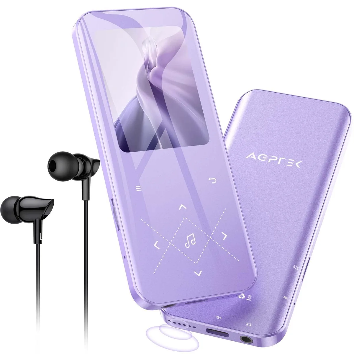  AGPTEK A09X 32GB MP3 Player Bluetooth 5.3 2.4" Purple — product photo