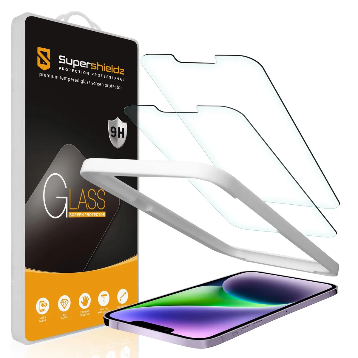  Supershieldz Tempered Glass Screen Protector 6.1 inch 2 Pack for iPhone 13 13 Pro 14 16e 17e — product photo