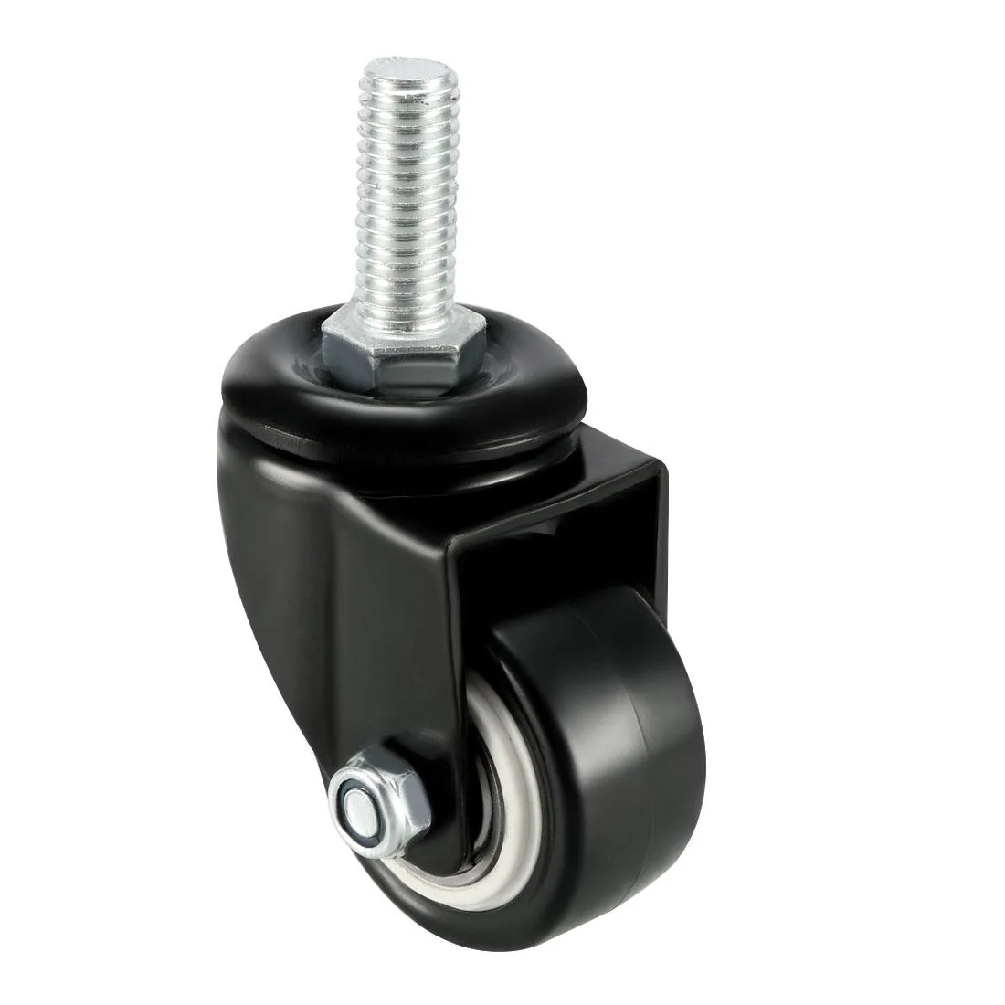Unique-Bargains Unique-Bargains 1.5 Inch PU Swivel Caster Wheels M10 x 25mm Threaded Stem 110lb Capacity 4 Pcs — product photo