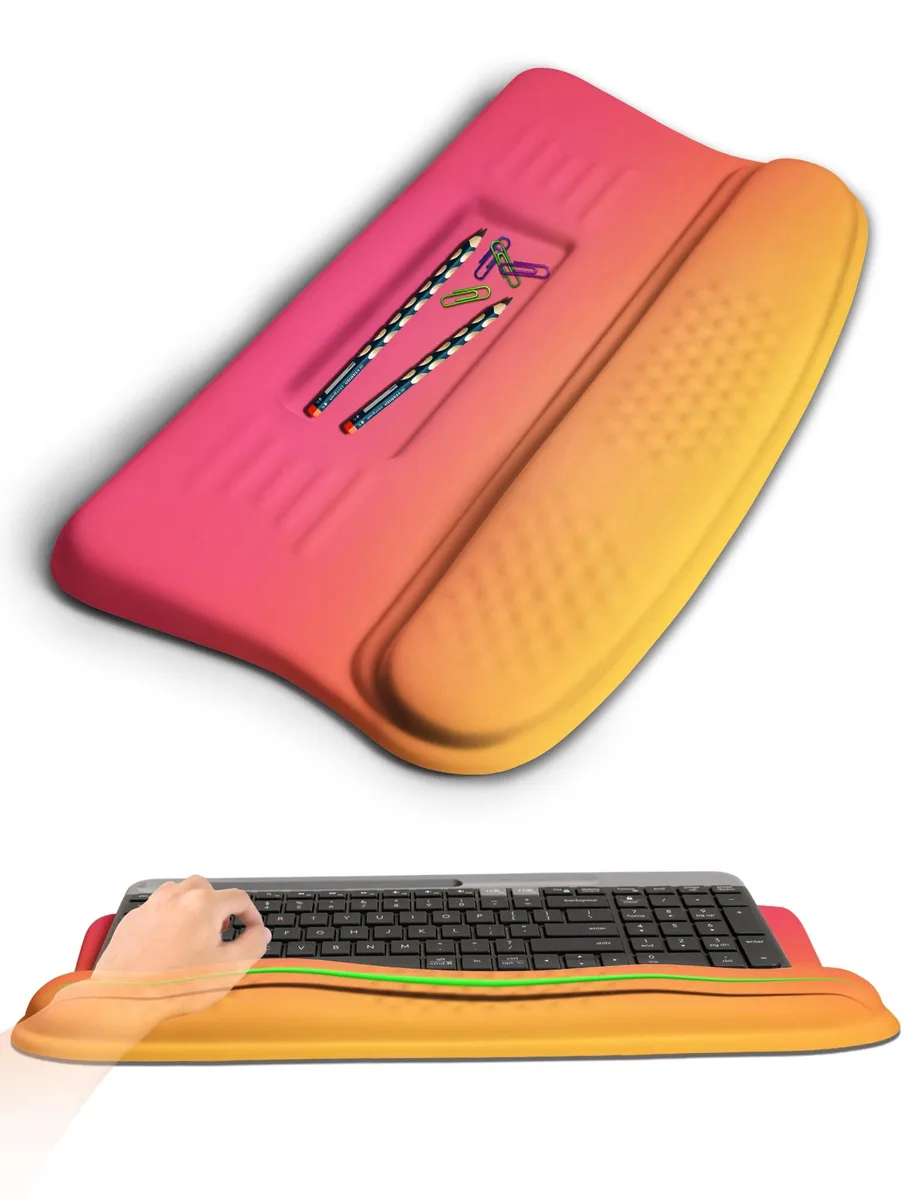  KUOSGM JPHWJ-005 Ergonomic Wave Wrist Rest Keyboard Stand 17.44 x 9.84 in Red — product photo