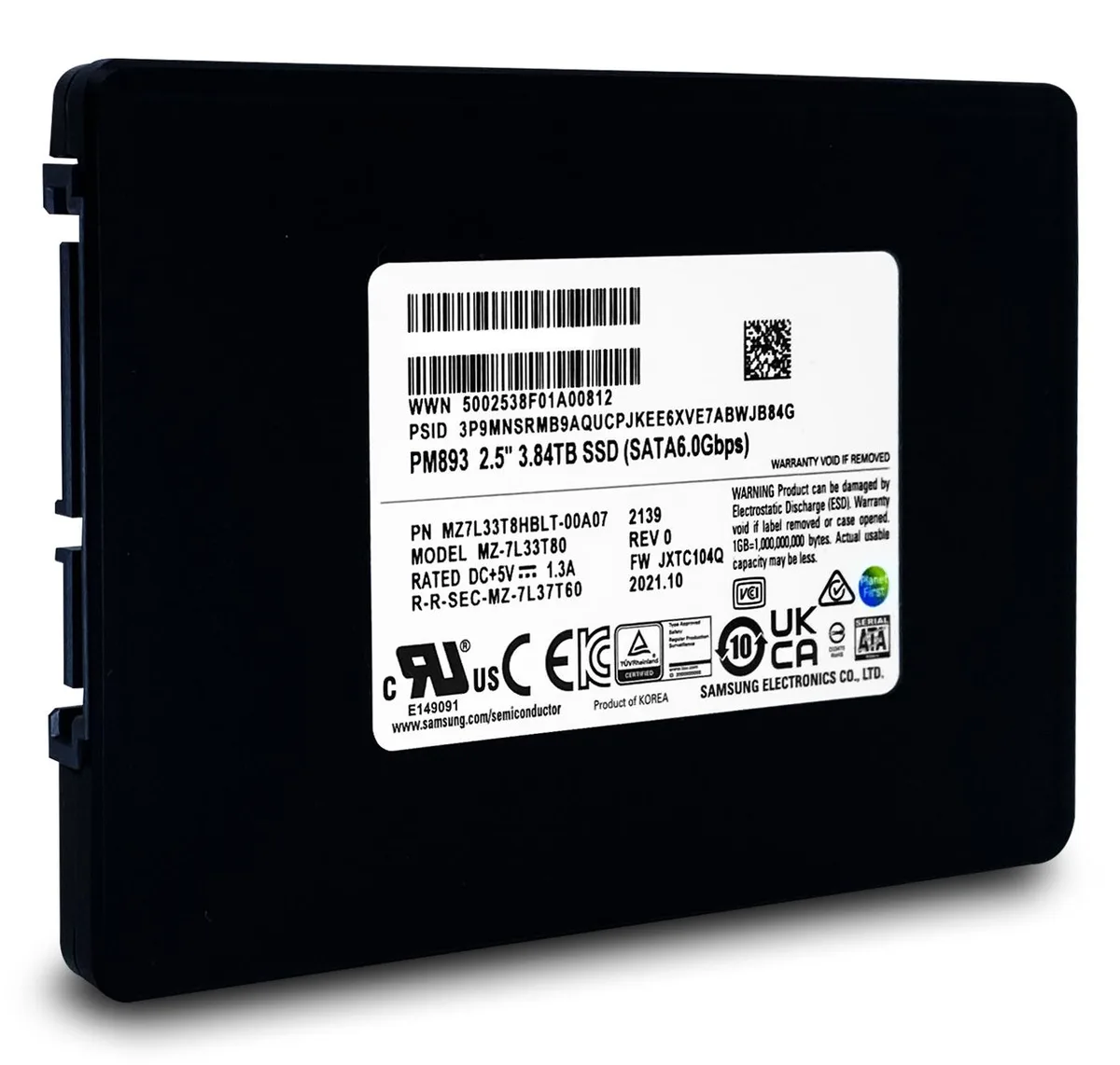 SAMSUNG SAMSUNG PM893 3.84TB SATA 2.5" internal SSD — product photo