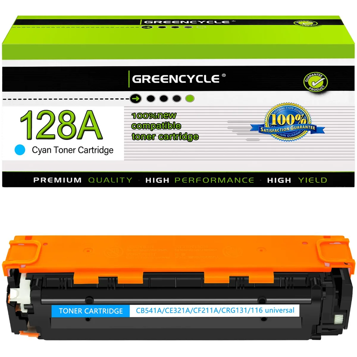 GREENCYCLE GREENCYCLE 128A CE321A Cyan Toner Cartridge — product photo