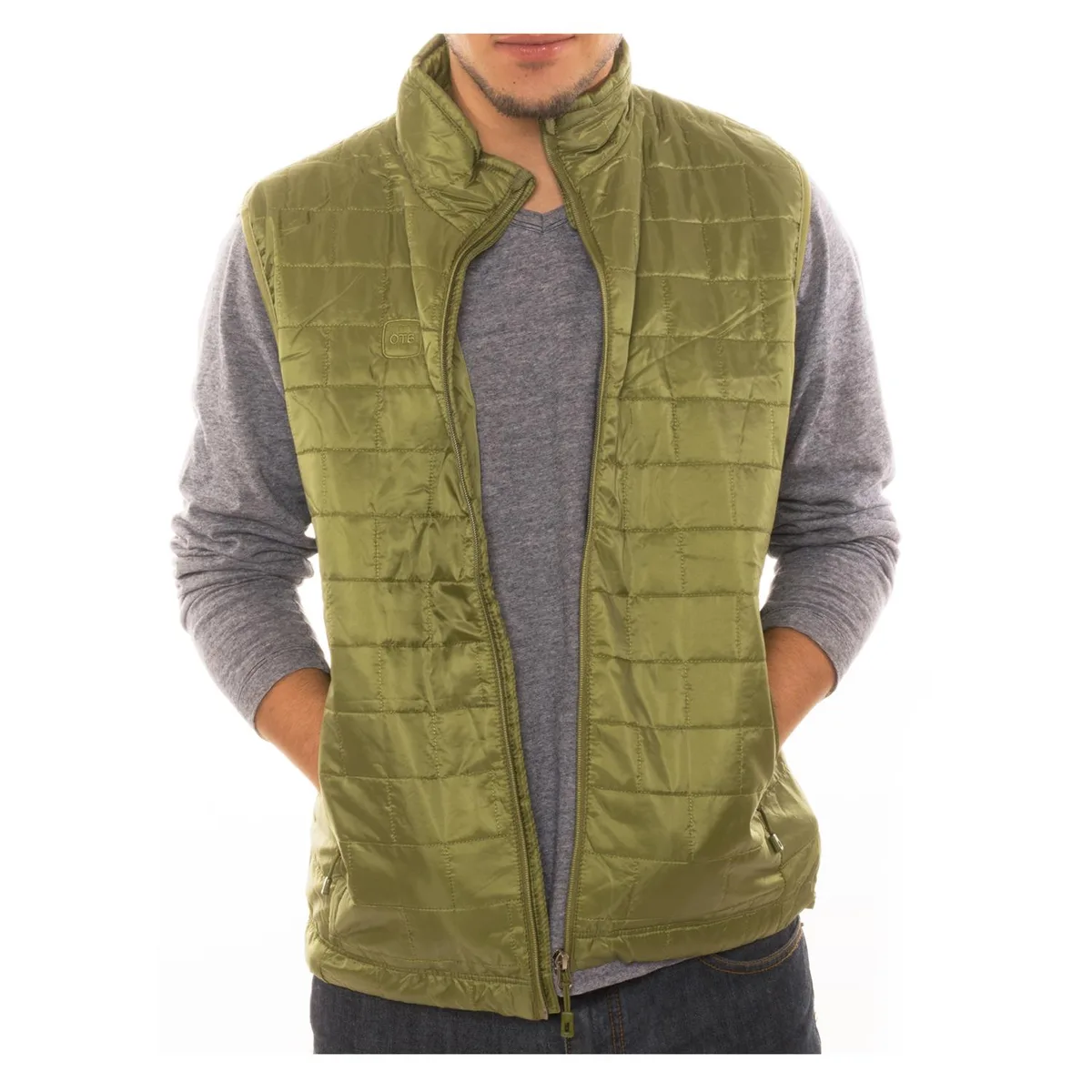 Altatac Altatac Men's Puffer Quilted Water Repellent Packable Vest Olive Large — product photo