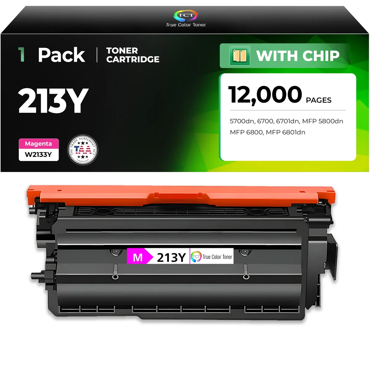 TCT TCT 213Y Magenta Jumbo TAA Toner Cartridge 12000 Pages — product photo