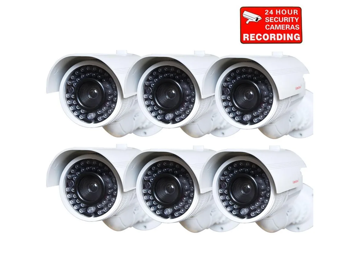 VideoSecu VideoSecu DMYIRV2K6-N1 6-pack dummy CCTV camera with flashing light — product photo
