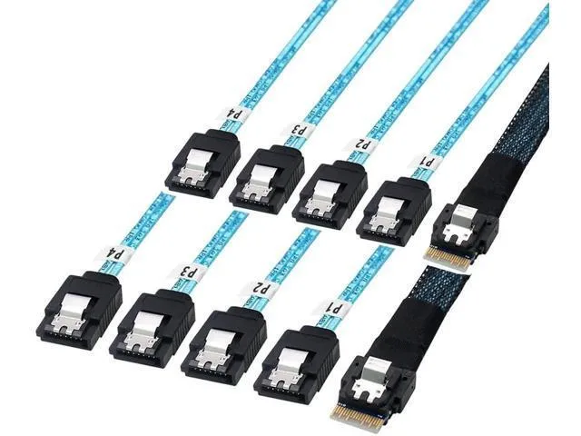 Fervit Fervit SFF8654 Mini SAS to SATA cable 12Gbps 1.6FT 2pack — product photo