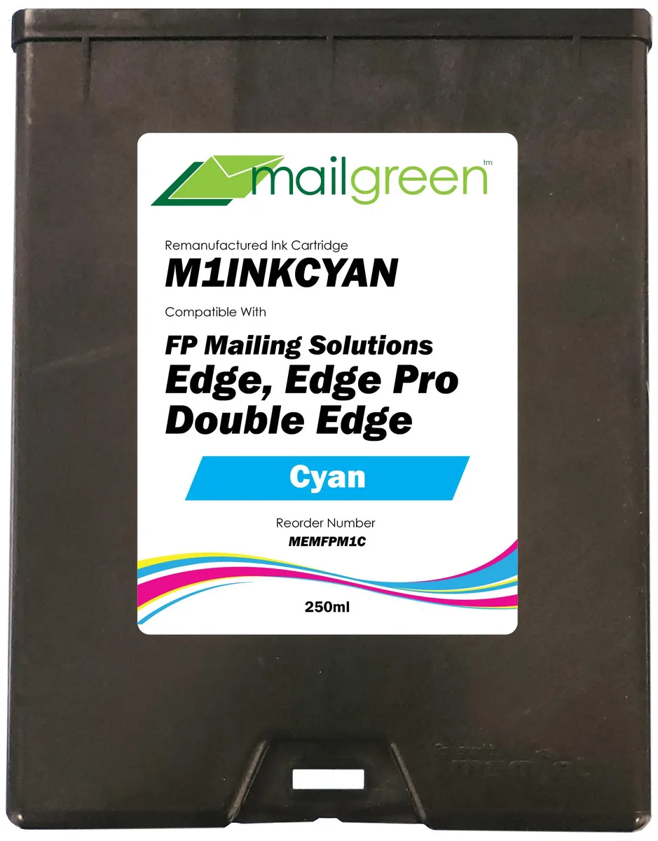 Summit Postal Products Summit Postal Products Cyan Ink Cartridge 250 ml for FP Edge Pro Double Edge — product photo
