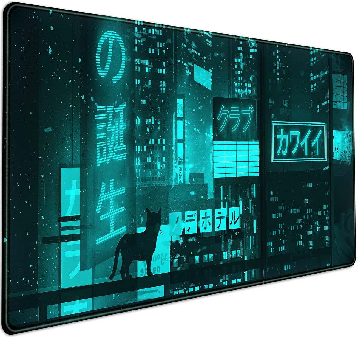 KEHIPI KEHIPI Extended Desk Mat 31.5 x 15.7 in Q-vaporwave Ice Blue City — product photo
