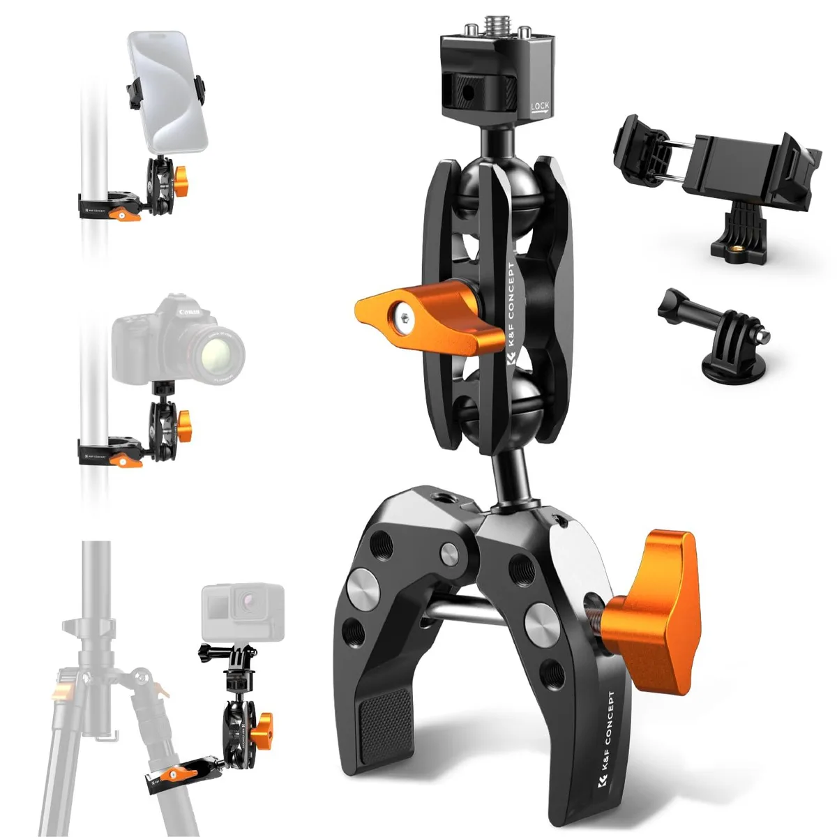 K&F CONCEPT KF30.083 Super Clamp Mount Magic Arm with Two 360° — product photo