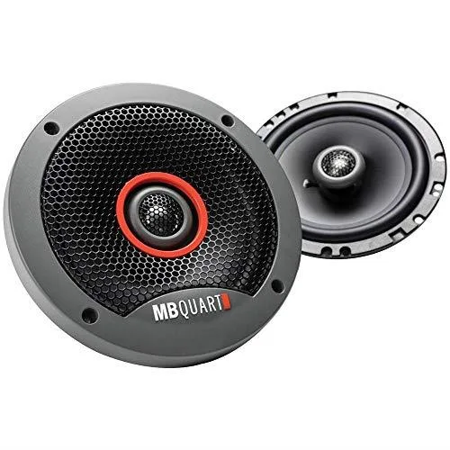 Black 6.5 inch coaxial car speaker with aluminum dome tweeter and rubber surround