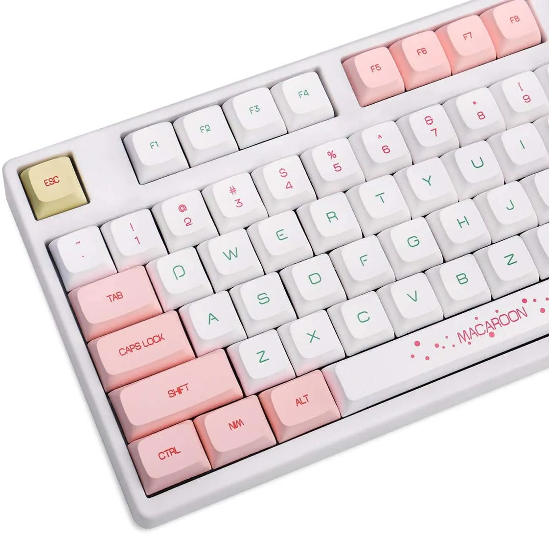 Corn Electronics Corn Electronics 146-Key XDA PBT Keycap Set Macaron Pink / White gaming keyboard — product photo