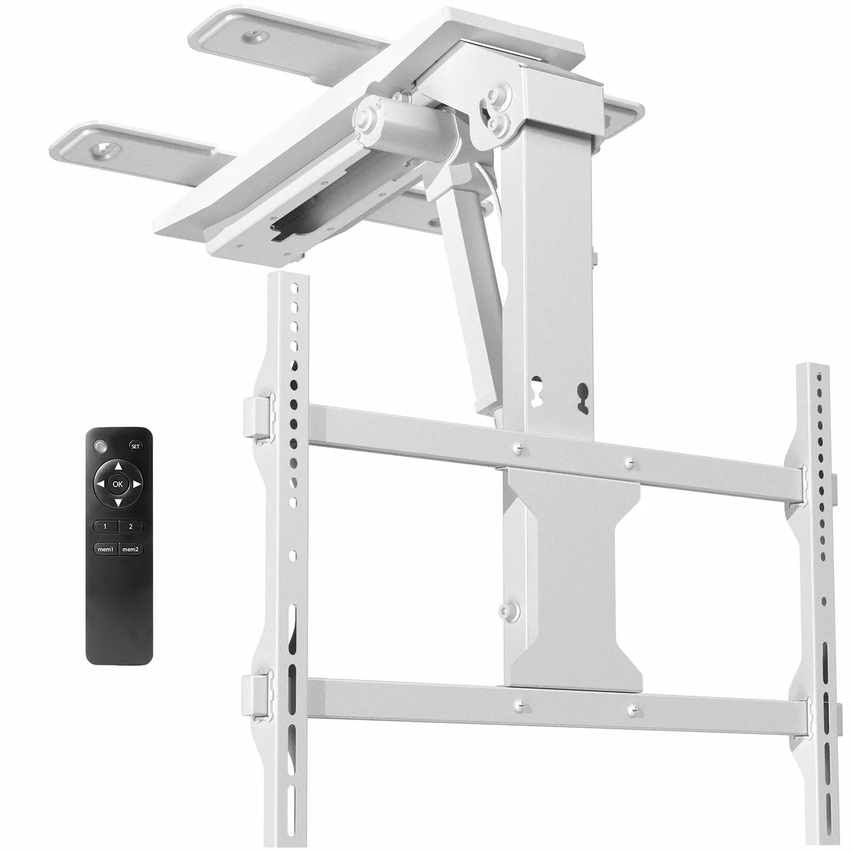 VIVO VIVO White Electric Flip Down Ceiling TV Mount 37-70 inch — product photo