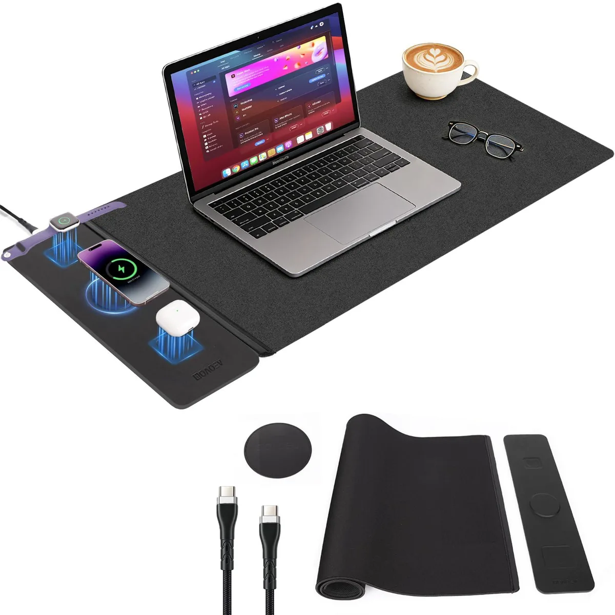  aeovoll Z25-1 35.43"×15.75" 25 W Wireless Charging Mouse Pad — product photo
