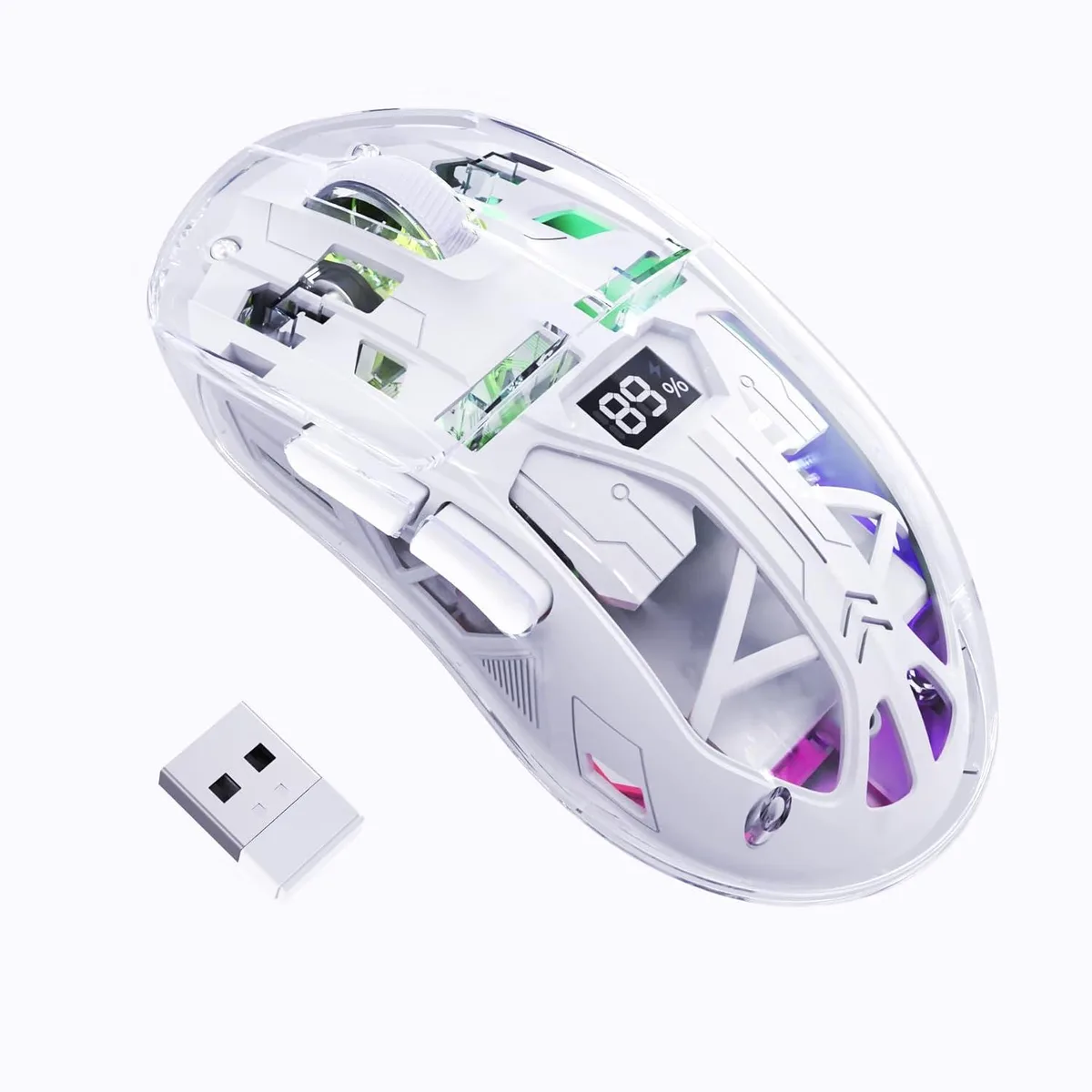 IHDAPP IHDAPP Transparent Wireless Gaming Mouse 4000 DPI White — product photo