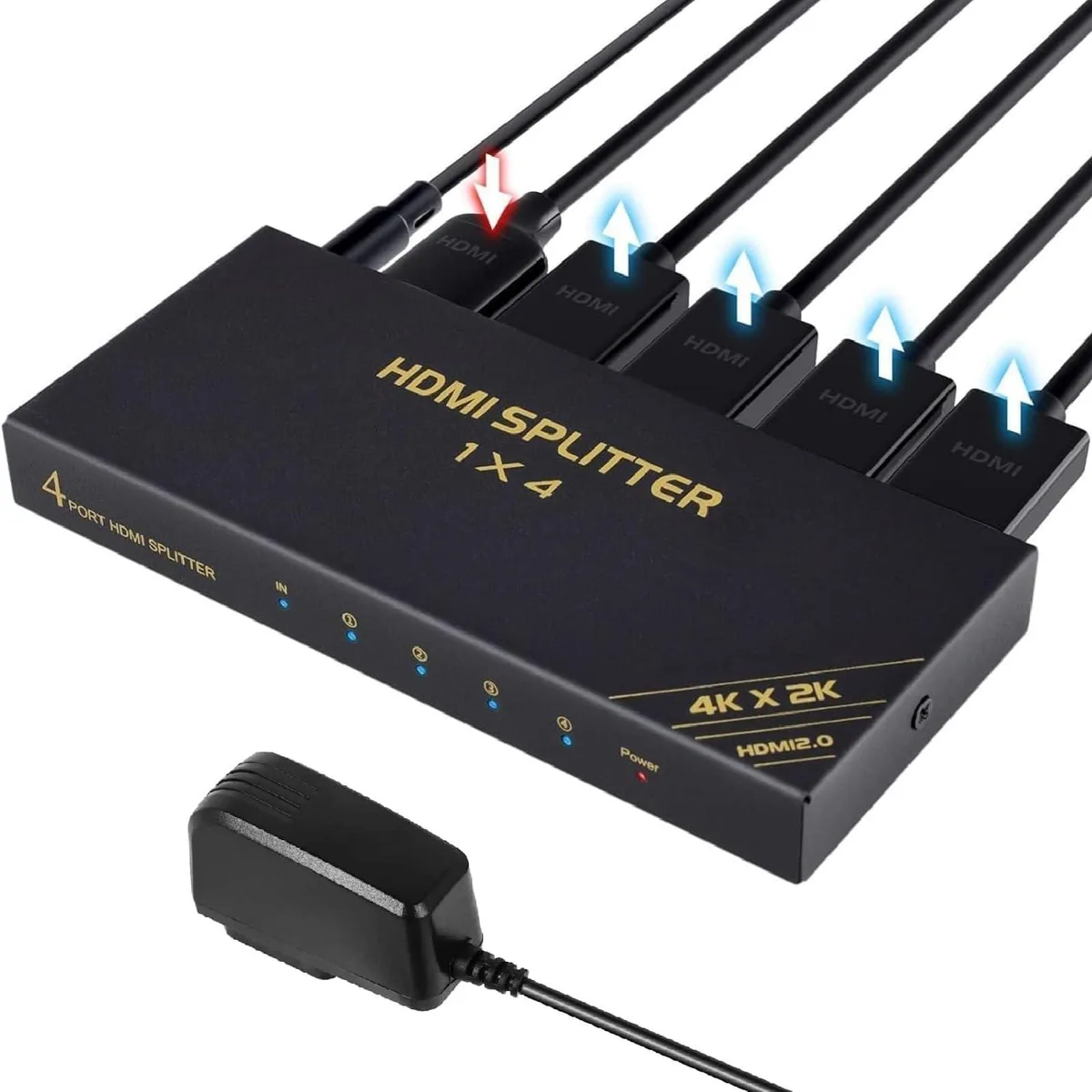 WRIARICH WRIARICH HS420 4K@60Hz HDMI Splitter 1×4 AC Adapter — product photo