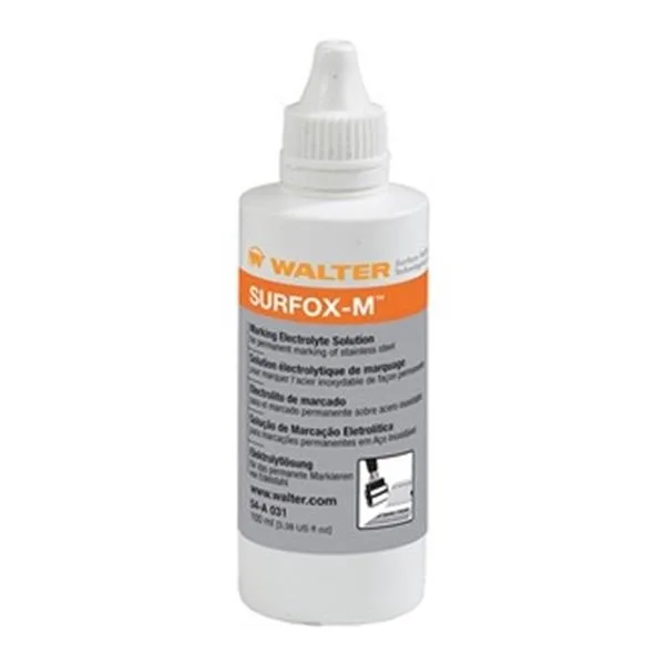 Clear liquid in a 100 mL bottle, Surfox marking solution