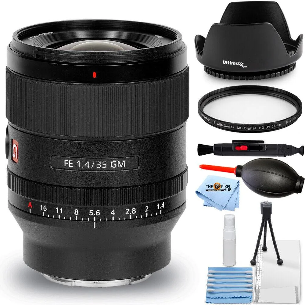 Sony Sony FE 35mm f/1.4 GM lens with 7-piece accessory kit — product photo