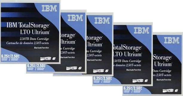 IBM IBM 35P1902 LTO Ultrium 1 Tape 2.50 TB Native 6.25 TB Compressed 5-Pack Backup Media — product photo